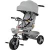 Kedia Triciclo multifunzione per bambini, 5 in 1, triciclo con asta di spinta regolabile, sistema di sterzo, sedile regolabile, ombrellone (grigio 5 in 1)