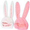 ibasenice 2pezzi Cappello Orecchie Da Coniglio Per Ragazza Accessorio Per Costume Orecchie in Peluche Rosa e Bianco Per Halloween Natale e Feste