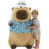 nerd hunters Capybara Peluche XXL 100 cm - Grande morbido peluche Kapibara 3 in 1 cuscino e decorazione - gigante peluche per bambini e adulti (Capibara in Vacanza)