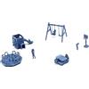 Outland Models Parco giochi per bambini della struttura del paesaggio della ferrovia impostato con la scala di HO della gente 1:87