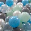 KiddyMoon 100 Palline/7Cm Palline Morbide Colorate Per Piscina Bambini Fatto In EU, Perla/Grigio/Trasparente/Azzurro/Menta