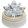 DLM Bomboniere DLM-A258 Bomboniere carillon con scatola regalo fiore in cristallo brillante con diamante strass per battesimo bimbo bimba Comunione Cresima Compleanno cm 9,5x9,5x8