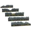 War World Gaming Muri Fantasy di Resina Danneggiati con Extra Dettagli (Set da 10) - Wargame Terrain Scenario Diorama Guerra Mondiale Miniature Muri Accessori Kit Spedizione Tracciata