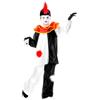 CARTOON Costume di Carnevale Pierrot Bambino Clown Bianco e Nero con Collare Arricciato Pantaloni e Cappello con Piuma Travestimento Classico per Feste e Recite
