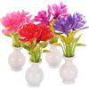 iplusmile Set 4 Mini Fiori in Miniatura Vaso per Casa delle Bambole Fiori Finti Decorativi Colorati per Lavoretti Fai da Te e Micro Paesaggi Piccoli Vasi per Decorazione Miniature