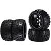 VBNYBA RC Ruote E Pneumatici Compatibile con per traxxas per Maxx per Tmaxx per E-Revo per Revo 3.3 per JLB per Cheetah M 1/8 Scala 17mm Hex RC Truck Pneumatici E Ruote Set Incollati(4PSC)