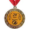 Larius Group Medaglia Regalo 20 Anni Insieme o Il Testo Desiderato - Anniversario di Matrimonio | Il Regalo del Compleanno, Natale, Evento, Competizione, Nozze (con Il Nastro)