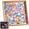 Gihioue Puzzles Per Adulti - Interattivo E Dipingibile | 2 In 1 Puzzle In Legno Con Cornice Per Foto A Tema Gatto,Per Caffetteria Casa Tavolo Libreria E Armadio