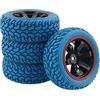 KEEDA Pneumatici in gomma da 75 mm e ruote in plastica, pneumatici RC e 6 raggi Rader cerchi per 1/10 RC su strada auto 1/16 RC Rally Auto HSP 94123 HPI Kyosho Tamiya (blu)