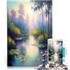AITEXI puzzle 1000 pezzi per adulti Dipinto di un giardino di ninfee in stile Monet Gioco pratico Adatto per la decorazione del desktop 52x38cm