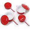 Odoria 1/12 Miniatura Pentole 4Pz Accessori Casa delle Bambole, Rosso