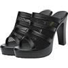 LALADEFIEE Sandali Tacco Donna Estivi Pantofole Eleganti Antiscivolo per Signora Nere Calzature Comode da Donna Tacco