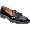 Xposed Mens Glitter Tassel Loafers Black Silver [EL0775-BLACK-8UK]