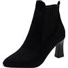 Kenmeko Stivali Donna Mesh Caviglia Tacco a Spillo a Punta Nuda Stivaletti Casual a Tubo Corto (37,Nero)