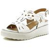 Stonefly 220902 Parky Nappa White sandali per Donna in pelle traforata zeppa alta (Taglia 38)