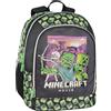 Franco Cosimo Panini MINECRAFT - Zaino Scuola Ufficiale Minecraft Movie, con 2 Ampi Spazi Centrali, Tasca Frontale Sagomata, Tasche Laterali in Rete, Spallacci Regolabili Imbottiti, Retro e Fondo Termoformati, 32x43Hx23cm