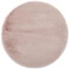 -LUXOR- living Tappeto in pelliccia sintetica Coste per camera da letto, ideale per la camera da letto, comodo tappeto in pelliccia d'agnello, 80 cm, rotondo, rosa antico
