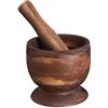 HOME DECO FACTORY, KA6332, Mortaio e pestello in Acacia, Utensile da Cucina ergonomico per tritare e schiacciare, Facile da Pulire, Design Elegante, 12 cm, Marrone Naturale