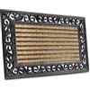 Hanse Home Zerbino in cocco e gomma per interni ed esterni, per esterni, colore naturale, con strisce di cocco, resistente alle intemperie e antiscivolo, per corridoio, terrazza, ingresso - 45 x 75 cm