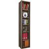 Composad | Libreria Alta della Linea DAVINCI con 1 Anta in Vetro, Libreria Scaffale, Mobile Colonna, (LxAxP) 44x217,50x35,70 cm, Colore Noce, Per Soggiorno, Ufficio, Studio, Made in Italy