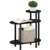Furinno TURN-N-TUBE Tavolino Laterale, Tavolino Da Divano Ovale A 3 Ripiani Con Ripiano Aperto, Comodino A Montaggio Senza Attrezzi, Espresso