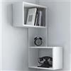 Shally Dogan Mensola a 3 Piani Angolare, Scaffale ad Angolo per Parete, Arredamento Interno, Casa, Ufficio, Organizer Salvaspazio Design Moderno, Dimensioni 47 x 20 x 85H cm (Bianco)
