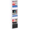 Furinno JAYA Scaffale Per DVD CD Alto E Stretto A 9 Ripiani, Multimediale Con Regolabili, Mobile Porta Blu-Ray E Dischi Di Gioco, Montaggio Facile, Bianco