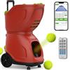 PUSUN PT-9001 PRO - Macchina intelligente per palline da tennis, capacità di oltre 150 palline, velocità 20-140 km/h, 35 punti di atterraggio, 12 modalità di allenamento, controllo APP (rosso)