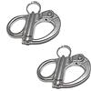 FP INOX Moschettone drizza con occhiello, lunghezza 45 mm, in acciaio inox 316, mod. A4, 2 pezzi
