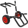 MELAQULY Carrello pieghevole per tavola da surf, kayak pieghevole con ruote massicce, trasporto kayak trolley fino a 80 kg per SUP surf accessori (nero, rosso)