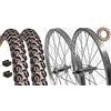 RMS COPPIA RUOTE BICI 20 x 1.75 + PIGNONE Z16 + COPERTONI NERO MTB + CAMERE + FLAP