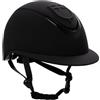 Equestro Casco da Equitazione Professionale, Nero, Design Ventilato con Visiera e Cinturino Regolabile, per Sport Equestri (M (55-57 CM))