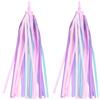 Clydewy 1 Coppia Accessori Bici per Bambini Nastri Decorativi per Manubrio di Bici e Monopattino Bambini, Frange Colorate in PVC e Poliestere Resistenti e Facili da Installare per (Rosa Viola)