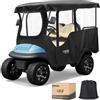 10L0L Recinzione di guida per carrello da golf per 4 passeggeri per auto da club precedente/avanti/tempo con tetto esteso 240 cm, finestra trasparente su 4 lati, copertura antipioggia 600D per tutte