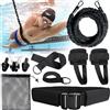 SERIONR Cintura da Nuoto per Piscina,Cintura per Allenamento di Nuoto,Elastico Nuoto Statico Piscina 2,5 m-7,5 m,Guinzaglio di Resistenza Regolabile per Swim Training per Adulti e Bambini