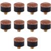 TopHomer 10 punte da avvitare, 13 mm, punte di ricambio per stecche da biliardo in pelle, accessori per stecche da biliardo e snooker (marrone)