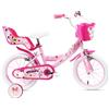 Denver Bike Bicicletta Bambina 14 Pollici Licensed Minnie, 3-5 Anni, Rotelle Removibili, Freni Caliper Anteriore/Posteriore, Telaio Acciaio, Ruote Gonfiabili, Trombetta e Portabambola