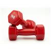 Lupex Shop - Coppia Manubri Esagonali in Ghisa Rivestiti in Vinile Rosso - Pesi Fitness da 1,5 a 10 kg - Antiscivolo e Antirotolo - Palestra Casa & Allenamento Forza (2x 7)