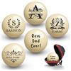 UIDMEN Pallina da biliardo personalizzata con custodia, incisione testo o logo, monogramma personalizzato 57 mm, regalo di compleanno per papà, marito, amante del biliardo, matrimonio