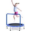 KOMFOTTEU Mini Trampolino per Bambini 92 cm, Pieghevole, con Maniglia e Copertura di Sicurezza, per Interni ed Esterni (Rosa)