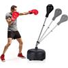 COSTWAY Sacco da Boxe da Terra Regolabile in 4 Posizioni, Sacco da Boxe con Supporto e Base Stabile, Ideale per Adulti e Bambini (Nero)