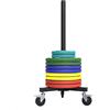 ZAQY Rastrelliera Pesi, Porta manubri Dischi Nero 50 Mm Peso Portatarga Standard con Ruote, Scaffale Portapiatti Olimpico Verticale da Pavimento, Organizzatore di Palestra Commerciale