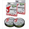 Daiwa J-Braid 8 Braid, 0.28mm, 26,5kg/58lbs, 300m, verde scuro, Lenza da Pesca, 12751-128