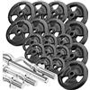 Marbo Sport Pesi Tribo in ghisa con bilanciere rinforzato 198 cm ø30mm, barra per curl 120cm ø30mm, manubri 40cm ø30mm e pesi, 1x bilanciere, 1x bar curl, 2x manubri | Impostare le opzioni 83kg / 113kg / 172kg | Made in EU