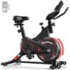 Dskeuzeew Cyclette da Casa Professionale, Bicicletta ad attrito Indoor per Fitness da Camera con Schermo LCD e Portabicchieri,struttura in acciaio da 80 mm, capacità di 160 kg (Rosso e Nero)