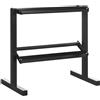 SPORTNOW Porta Pesi, Rastrelliera Pesi 2 Ripiani 94x52.5x82 cm Nero | in Acciaio, per Palestra Casa Ufficio