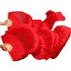 BDFJEDS Ventagli di Danza del Ventre in Velo Seta Naturale al 100% 1 Paio ventagli 180 * 90 cm Puntelli Fatti a Mano Colore Rosso Puro 5 Dimensioni(L)