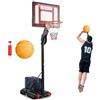 COSTWAY COSWAY Canestro da Basket da Esterno, Canestro da Basket Portatile e Regolabile a 10 Livelli con Tabellone da 82cm, Base Riempibile, 2 Ruote, Borsa, Pallone e Pompa
