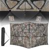 GYMAX Tenda da Caccia, Recinto da Caccia Pieghevole a 2 Pannelli con 3 Aperture per Sparare, Motivi Mimetici, Stabilità in Caso di Vento Forte, Recinzione da Caccia, 148 x 148 x 113 cm