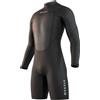 Mystic Sport Acquatici - Surf Kitesurf & Windsurf Mens Brand 3/2 mm Long Arm Back Zip Flatlock Shorty Muta - Nero